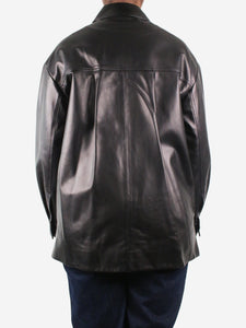 Excess Only Black leather button-up shacket- size L