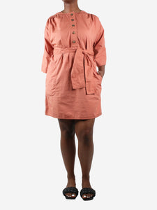 Vanessa Bruno Terracotta cotton belted mini dress - size M