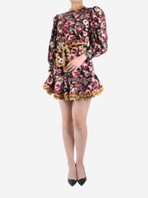 Load image into Gallery viewer, Multi corduroy floral printed dress with belt - size S Dresses Celia B 

