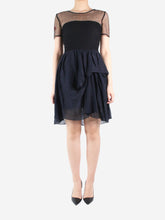 Load image into Gallery viewer, Black netting detail short sleeve mini dress - size US 6 Dresses Proenza Schouler 
