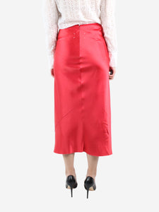 Maison Margiela Red midi satin skirt - size UK 8