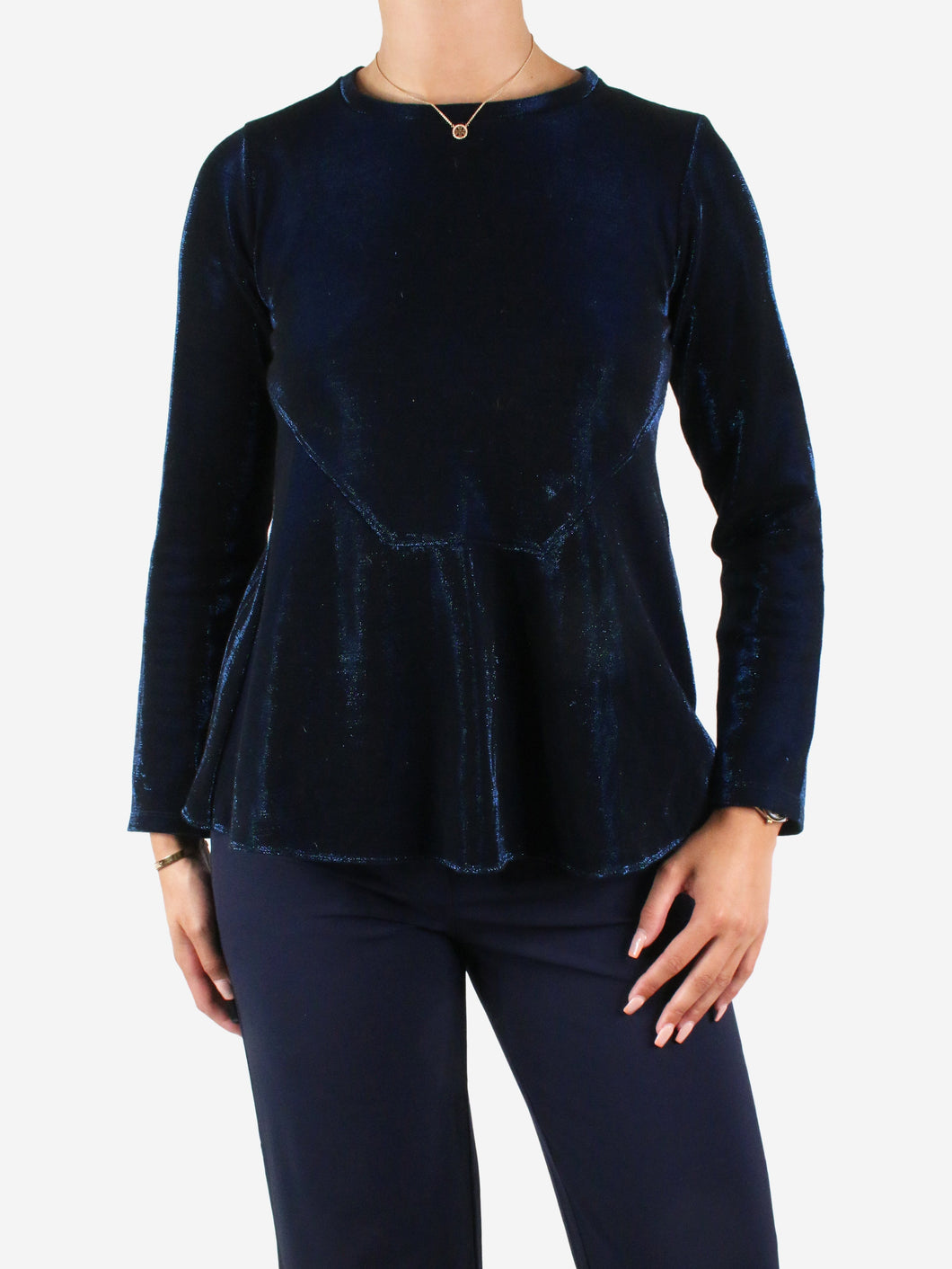 Blue metallic long-sleeved top - size M Tops Jil Sander 
