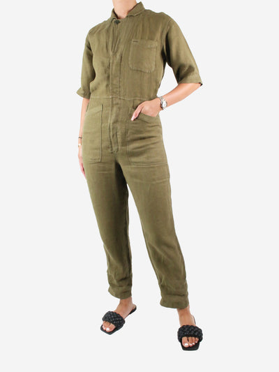 Green short-sleeved linen jumpsuit - size S Jumpsuits Alex Mill 