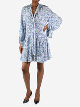 Load image into Gallery viewer, Blue floral long-sleeve tie-neck dress - size IT 38 Dresses Stella McCartney 
