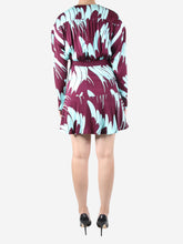 Load image into Gallery viewer, Purple two-tone floral printed ruched dress - size UK 10 Dresses Stella McCartney 
