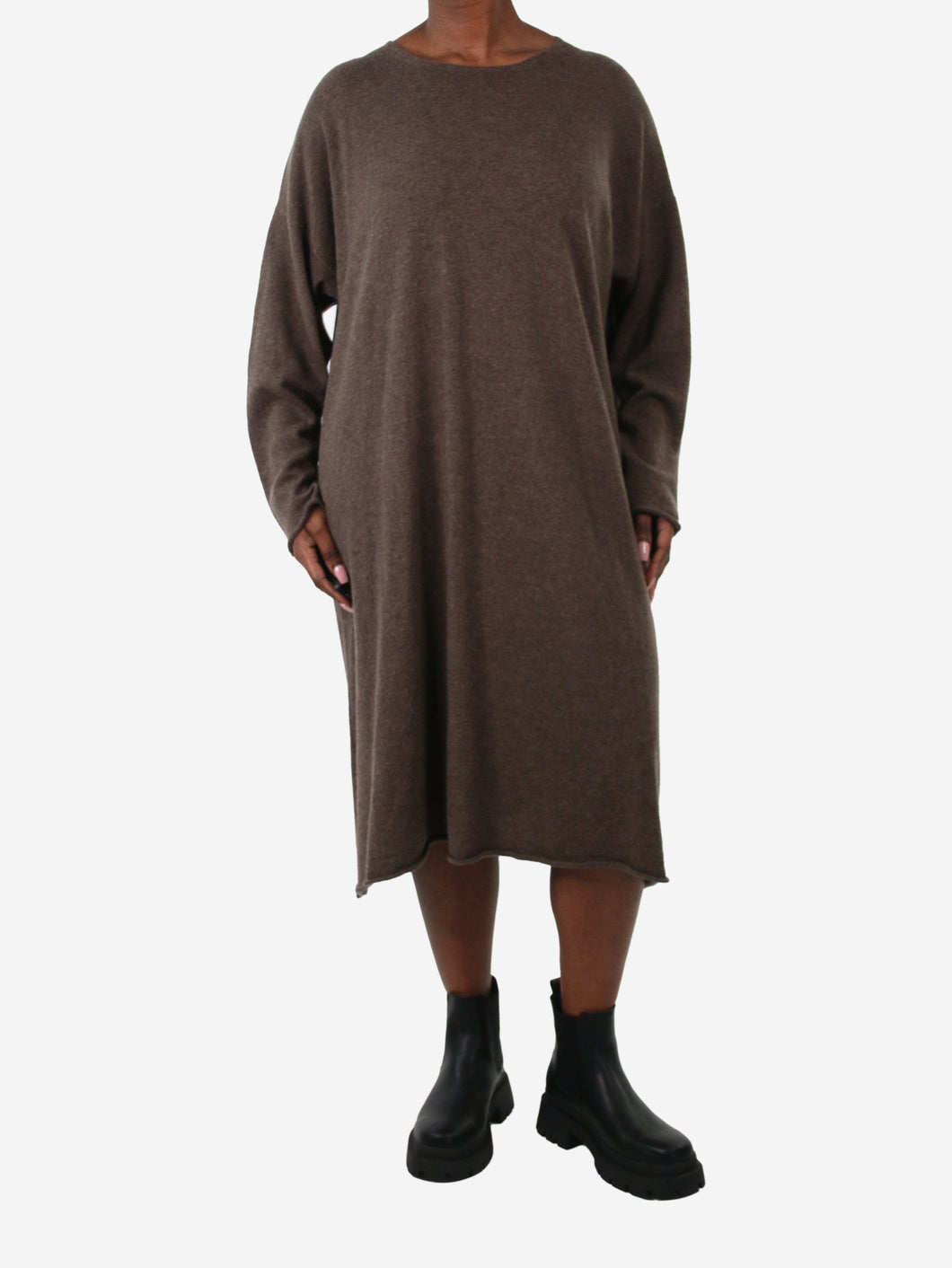 Brown knitted dress - size Dresses Eskandar 