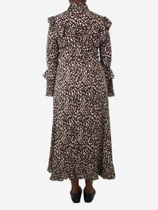 La Double J Animal Print animal-print ruffle midi dress - size L
