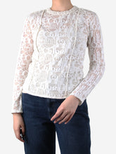 Load image into Gallery viewer, Cream sheer lace floral top - size UK 6 Tops Chloe 
