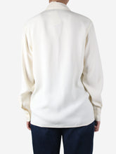 Load image into Gallery viewer, Cream neck tie shirt - size UK 8 Tops Victoria Beckham 
