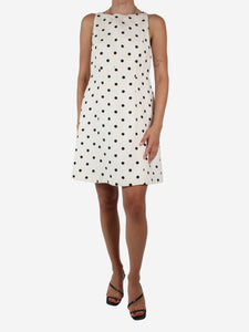 Valentino Cream sleeveless polka dot dress - size IT 44