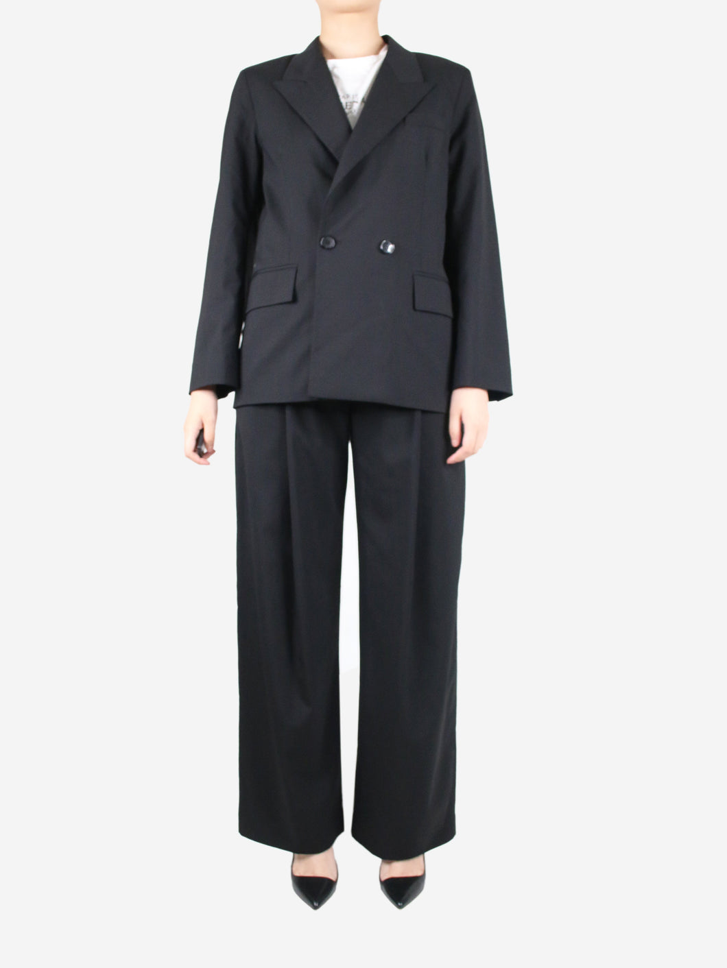 Black double-breasted blazer and trousers set - size UK 8/10 Coats & Jackets Victoria Beckham 