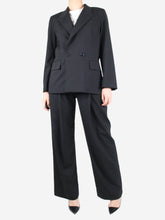 Load image into Gallery viewer, Black double-breasted blazer and trousers set - size UK 8/10 Coats &amp; Jackets Victoria Beckham 
