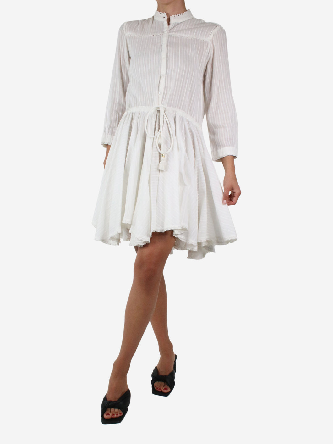 White lace trimmed midi dress - size M Dresses Zadig & Voltaire 
