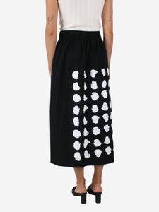 As Works Black spotted midi skirt - size UK 12