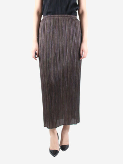Brown pleated midi skirt - size 4 Skirts Pleats Please 