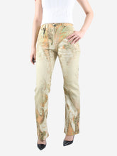 Load image into Gallery viewer, Green patterned flare trousers - size XS Trousers Roberto Cavalli 
