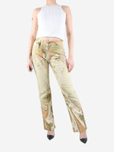Load image into Gallery viewer, Green patterned flare trousers - size XS Trousers Roberto Cavalli 
