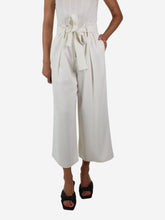 Load image into Gallery viewer, Cream belted wide-leg trousers - size US 2 Trousers Proenza Schouler 
