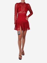 Load image into Gallery viewer, Red embroidered mini dress - size UK 6 Dresses Self Portrait 
