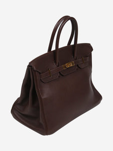 Brown pre-owned Hermes 2007 Birkin 35 Bag in Epsom leather