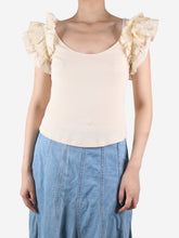 Load image into Gallery viewer, Cream ribbed scoop-neck top - size M Tops Ulla Johnson 
