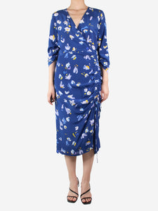 Altuzarra Blue printed v-neck dress - size UK 12
