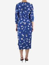 Load image into Gallery viewer, Blue printed v-neck dress - size UK 12 Dresses Altuzarra 
