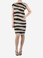 Load image into Gallery viewer, Neutral sleeveless striped dress - size UK 12 Dresses Balenciaga 
