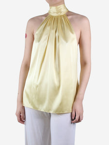 Ramy Brook Yellow sleeveless neck-tie top - size L