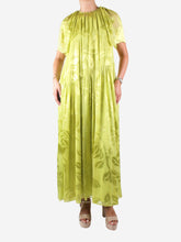 Load image into Gallery viewer, Green tonal floral chiffon dress - size M Dresses Stine Goya 
