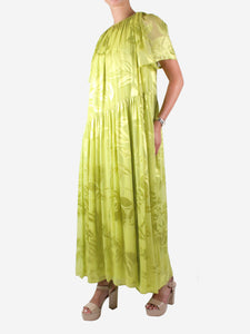 Stine Goya Green tonal floral chiffon dress - size M