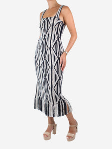Gabriela Hearst Blue fringed crocheted wool dress - size XS