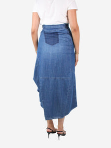 Loewe Blue asymmetric ruffle denim maxi skirt - size FR 36