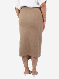 Comme Des Garçons Beige wool midi skirt - size UK 8