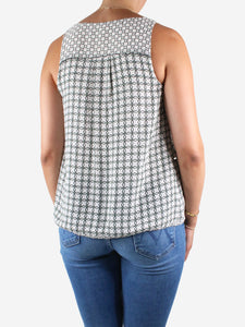 Proenza Schouler White printed sleeveless silk top - size US 0