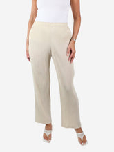 Load image into Gallery viewer, Cream elasticated waist pleated trousers - size Brand size 3 Trousers Issey Miyake 
