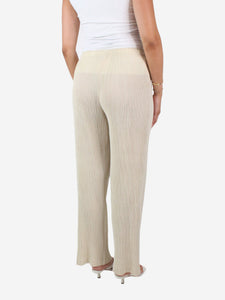 Issey Miyake Cream elasticated waist pleated trousers - size Brand size 3
