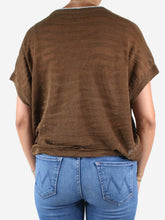 Load image into Gallery viewer, Brown sleevless v-neck jewel sweater - size M Knitwear Brunello Cucinelli 
