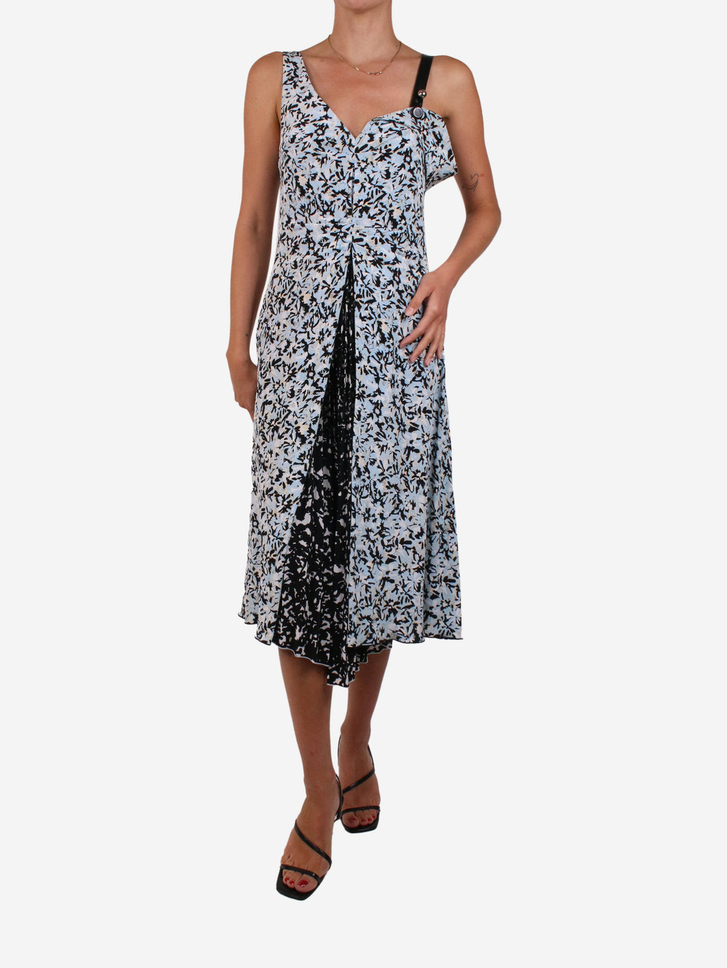 Blue floral silk print midi dress - size IT 40 Dresses Proenza Schouler 