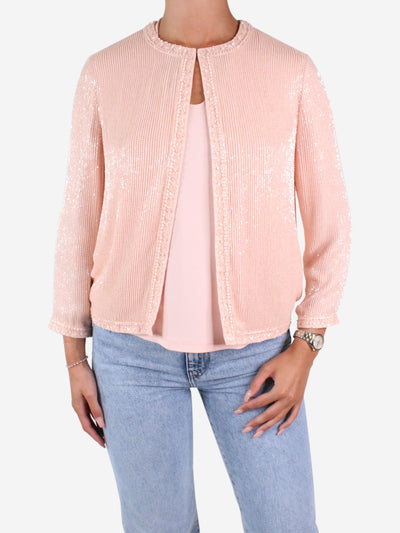 Pink beaded cardigan and top set - size S Tops Louise Kennedy 