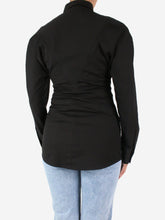 Load image into Gallery viewer, Black compact stretch popeline fondente shirt - size UK 6 Tops Bottega Veneta 
