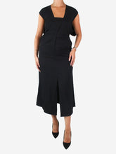 Load image into Gallery viewer, Black square neckline asymmetric midi dress - size IT 38 Dresses Bottega Veneta 
