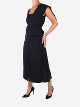Load image into Gallery viewer, Black square neckline asymmetric midi dress - size IT 38 Dresses Bottega Veneta 
