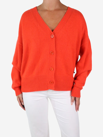 Orange cashmere knit cardigan - size L Knitwear Pianori 