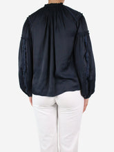 Load image into Gallery viewer, Blue neck-tie ruffle blouse - size US 6 Tops Ulla Johnson 

