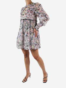 Ganni Multicolour floral pleated mini dress - size FR 36