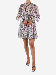 Ganni Multicolour floral pleated mini dress - size FR 36