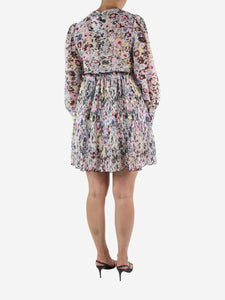 Ganni Multicolour floral pleated mini dress - size FR 36