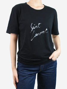 Saint Laurent Black brand logo t-shirt - size XS | SOTT