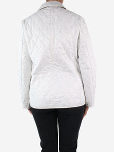 Burberry White quilted nova check lined coat - size